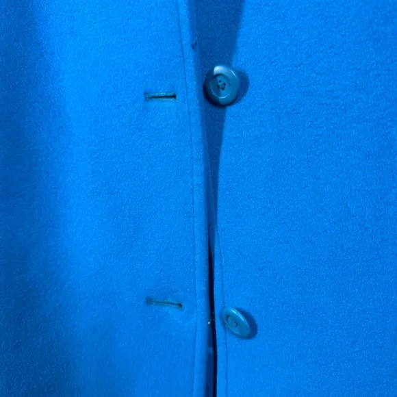 Vintage L.L.Bean Blue 100% Lambswool Coat Classic Winter Overcoat Jacket Size 20 - Picture 15 of 16